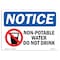 Signmission OSHA Notice, 5" Height, Non-Potable Water Do Not Drink Sign With Symbol, 7" X 5", Landscape OS-NS-D-57-L-15093 - alternate 1